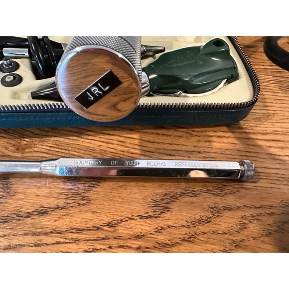 Upjohn Homa Doctors Bag,KEY,Welch Allyn Otoscope, NAVANE Hammer,Stethoscope 0885 - Picture 8 of 11